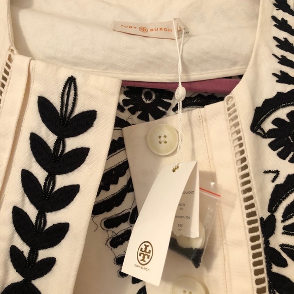 Tory Burch NWT embroidered/beaded jacket size 14 - Picture 15 of 16
